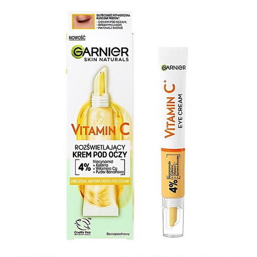 کرم دور چشم ویتامین سی گارنیر روشن کننده Brightening Vitamin C حاوی عصاره پودر موز و نیاسینامید